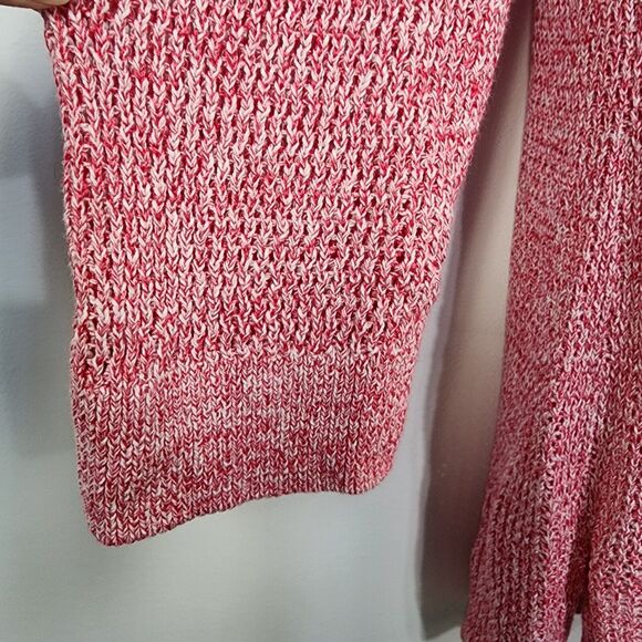 Chico's Women Sweater Size 3 XL Coral Pink Open Stitch Knit Pullover Long Sleeve - Picture 7 of 11